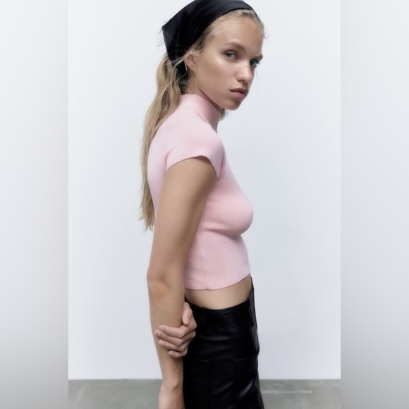 Zara mock neck cap sleeve top nwt size medium - Picture 6 of 6